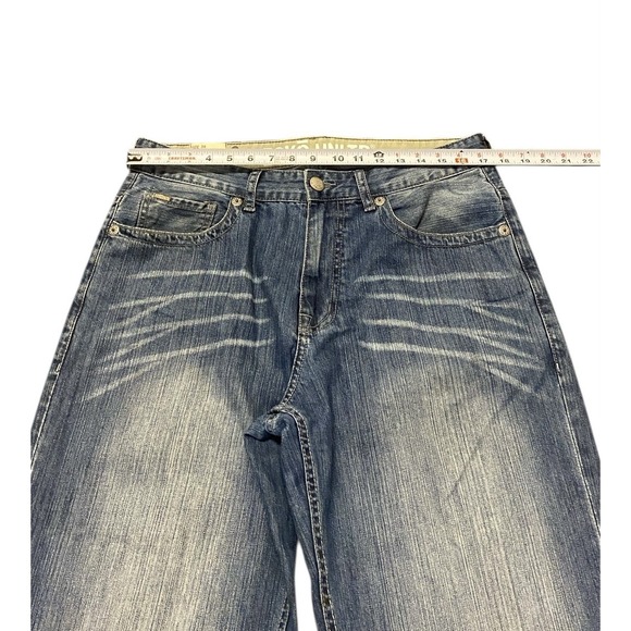 ECKO UNLTD Vtg Jeans Mens 34x32 Baggy Fit Wide Leg Medium Wash Skater Hip Hop - Picture 5 of 10